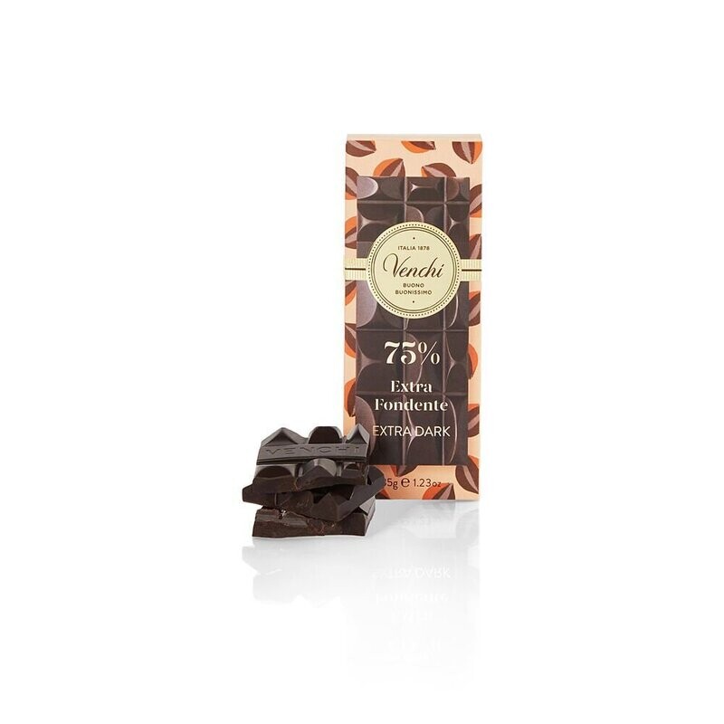 Mini Tavoletta Cioccolato Fondente Cuor di Cacao 75%  - Venchi 35 g