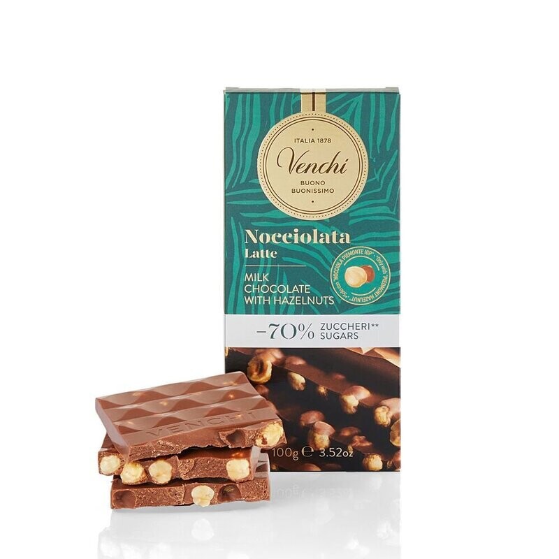 Tavoletta nocciolata latte -70%* Zuccheri 100 g