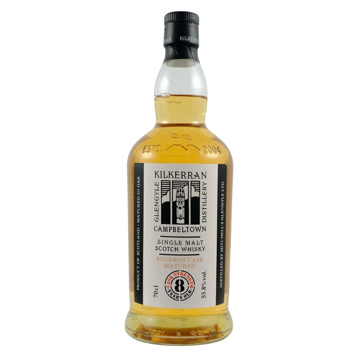 Kilkerran 8 anni, 70 cl, 55.8%, Cask Strength Batch 8 Bourbon Matured