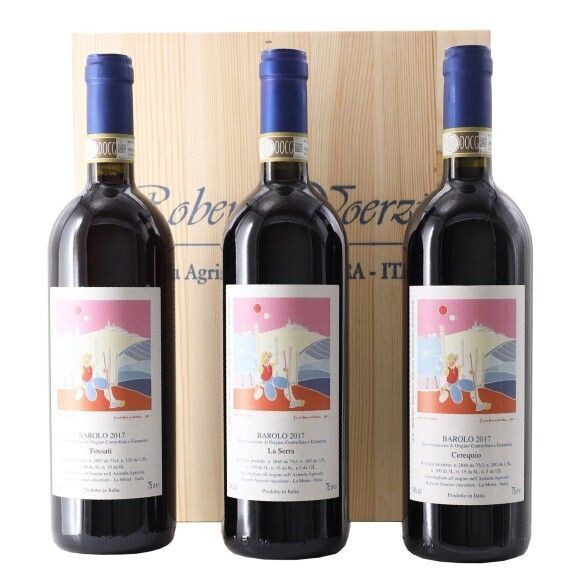 Voerzio cassetta legno 1 bt Barolo "La Serra" 1 bt Barolo "Fossati"  1 bt Barolo  Cerequio Fossati" 2019  3 x 75 cl in