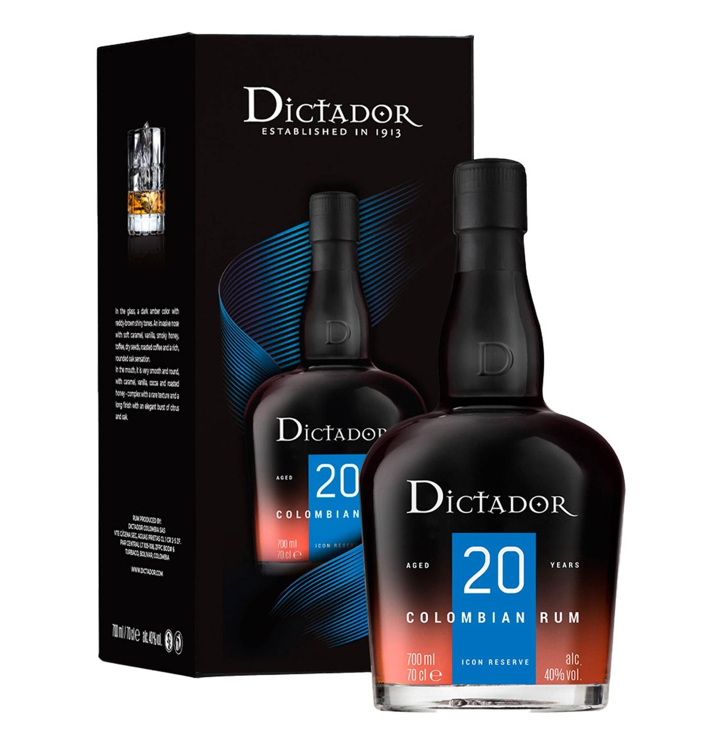 Rum 20 Year Old - Dictador (0.7l - astuccio) 700 ml - 40 Vol