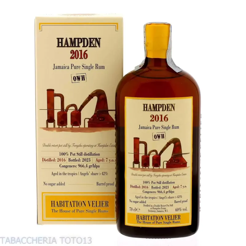 Rum Hampden 2016 Jamaica pure single rum owh 7 yo Habitation Velier Astuccio 70 cl - 60 vol