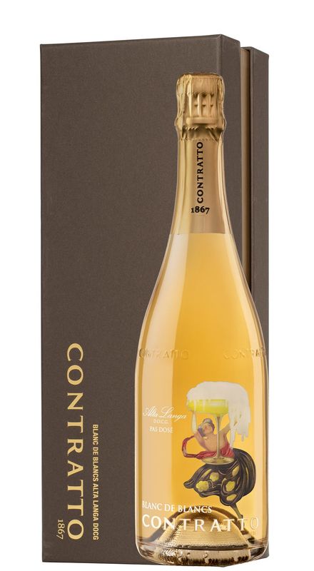 Contratto Blanc de Blancs Alta Langa Pas Dose DOCG 2017 750 ml - 12,5 vol Astuccio