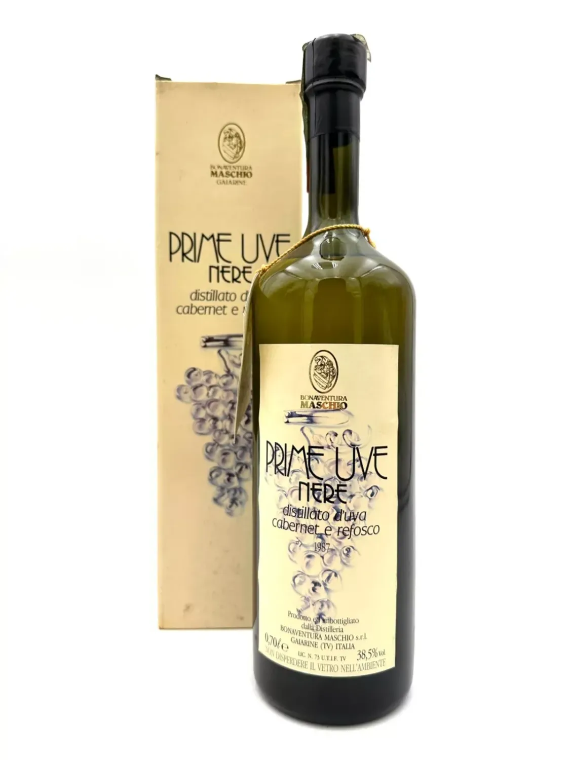 Prime Uve Nere Acquavite d'Uva Bonaventura Maschio 700 ml - vol. 38,5 %  Astuccio