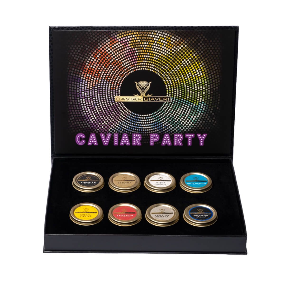Caviar Party GIAVERI 8 diverse tipologie da 10 grammi ciascuna