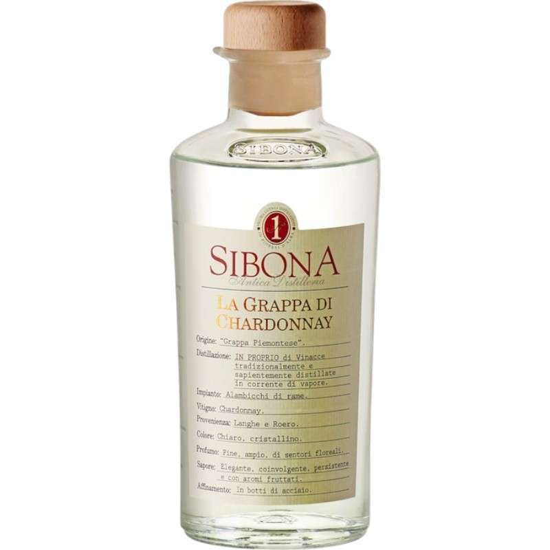 La Grappa di Chardonnay Sibona 200 ml - vol 40 %