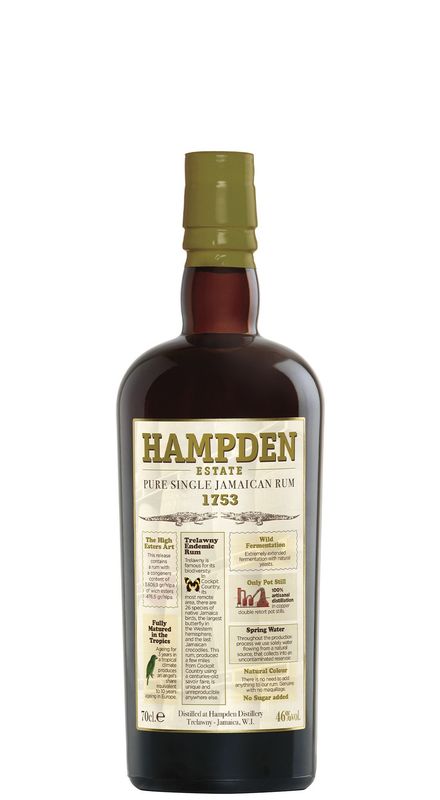 Hampden Estate 1753 pure single Jamaican Rum 70 cl / 46° astuccio