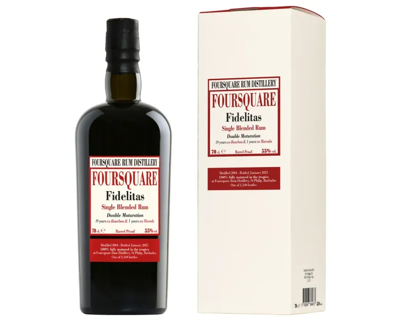 Foursquare Fidelitas Single Blended Rum Double Maturation 19 years ex-Bourbon & 1 year ex-Marsala 70 cl - 55° vol