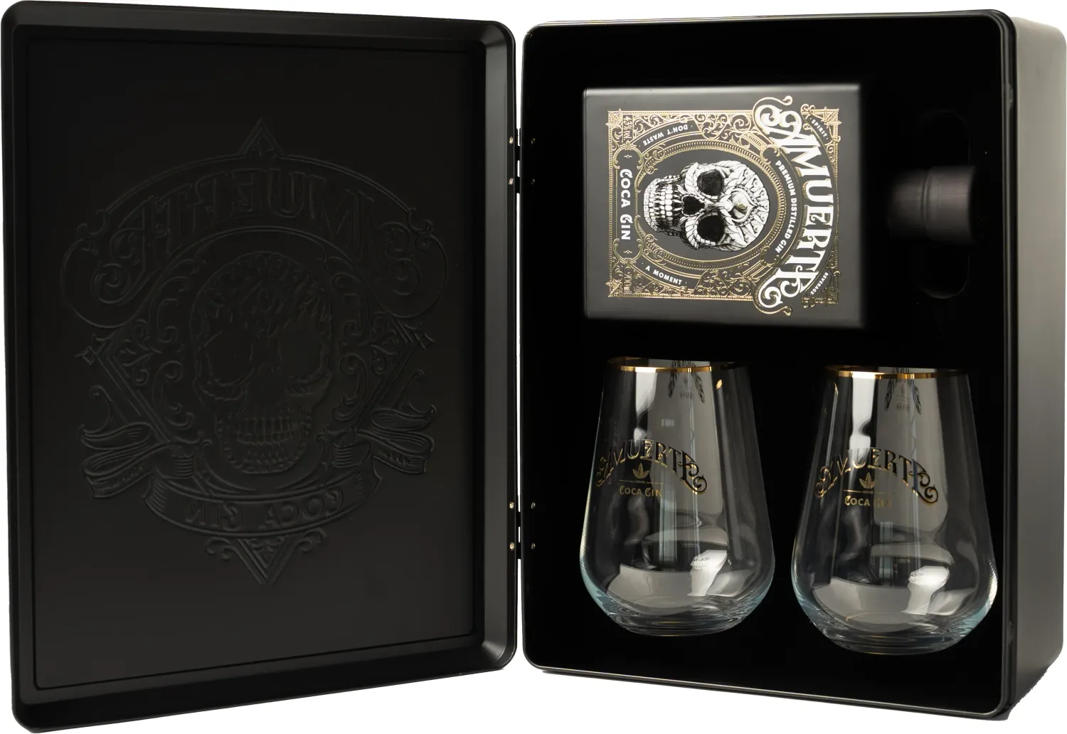 Amuerte Metalbox Black + 2 glasses 700 ml vol. Amuerte Metalbox Black + 2 glasses 700 ml vol.