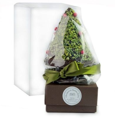 I Peccatucci di Mamma Andrea Alberello cono di cioccolato fondente ricoperto di pistacchi su base fette d'arancia 270g