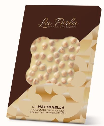 La Perla Mattonella di cioccolato bianco con nocciole 450g