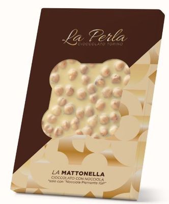 La Perla Mattonella di cioccolato bianco con nocciole 450g