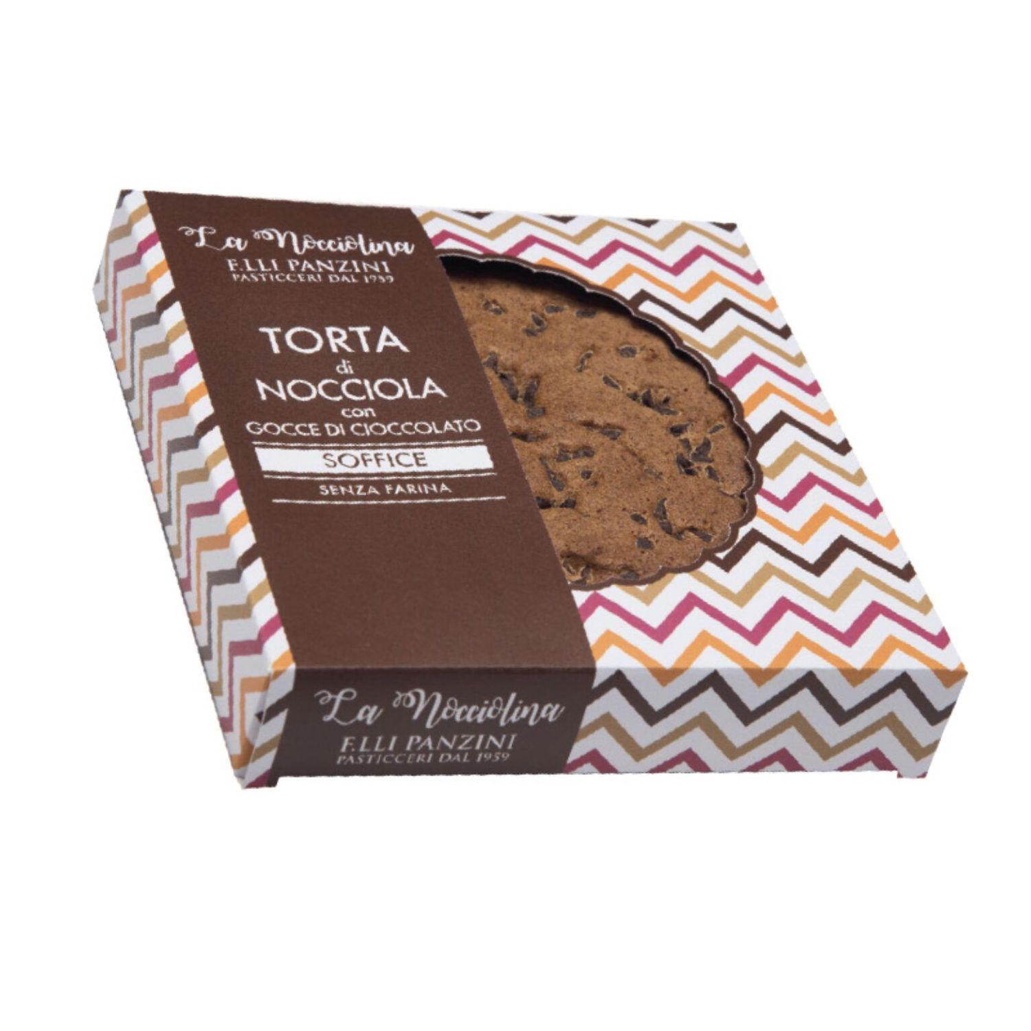 Fratelli  Panzini Torta di Nocciola  soffice senza farina con gocce di cioccolato 80 gr