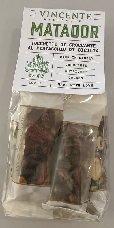 Vincente Tocchetti di croccante al pistacchio di sicilia sacchetto da 100 gr