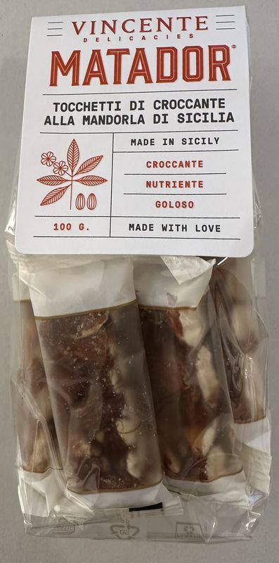 Vincente Tocchetti di croccante alla mandorla di sicilia sacchetto da 100 gr