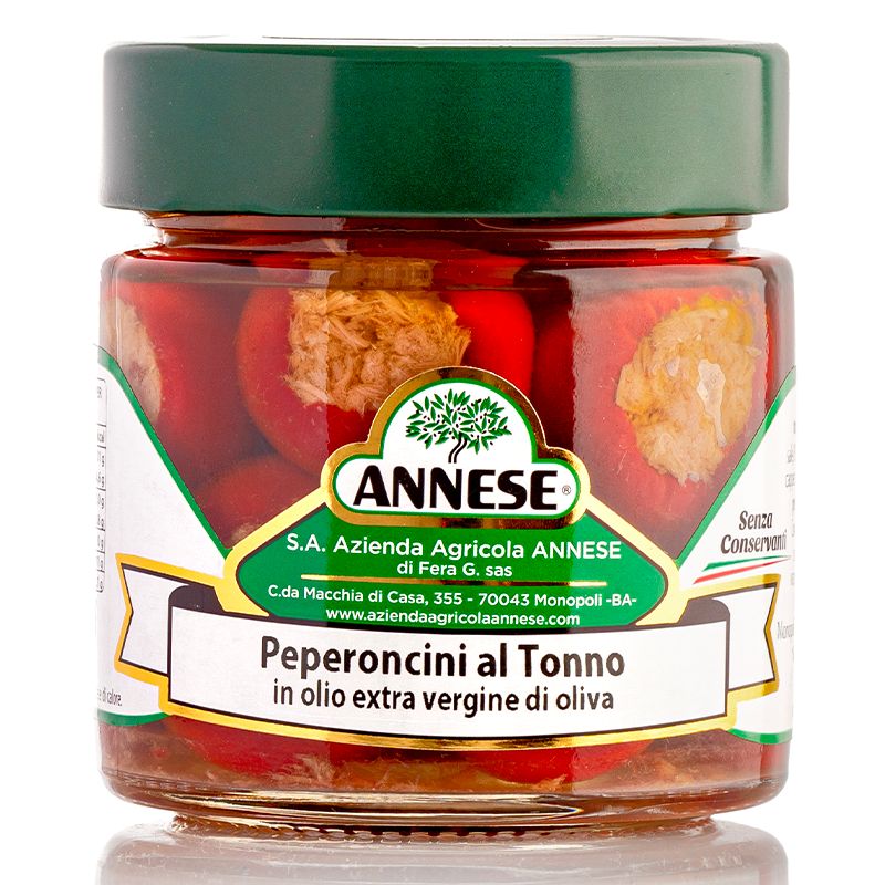 Annese Peperoncini farciti al tonno in olio extra vergine d'oliva 320 gr