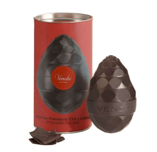 Venchi Uovo Extra Fondente Nibs 77 % 150 g Lattina Venchi Uovo Extra Fondente Nibs 77 % 150 g Lattina