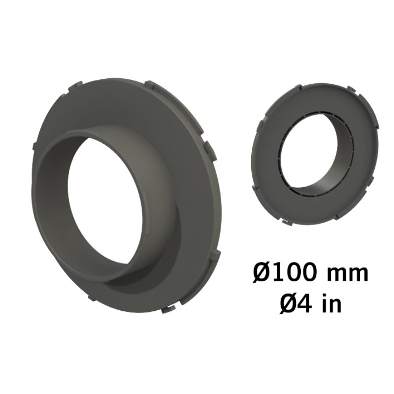 CONECTOR "DUCTING FLANGE" 100MM PARA TUBOS DE 16MM
