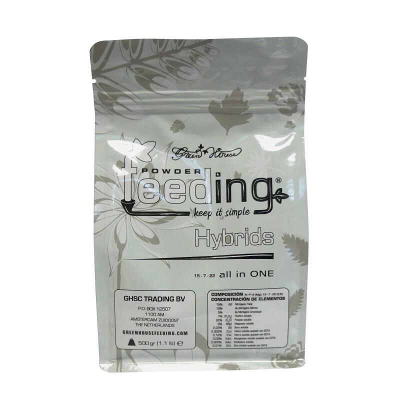 GREEN HOUSE POWDER FEEDING HYBRIDS 500 GR (BOLSA)