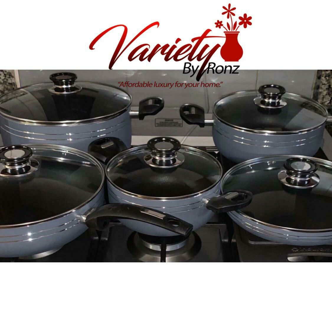 5 Grey Cook Pot Kitchen Set