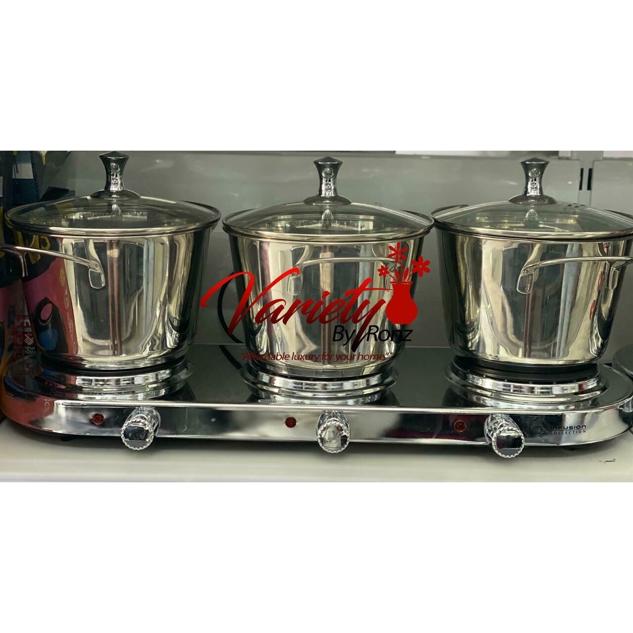 3 Silver Cook Pot Kitchen Set