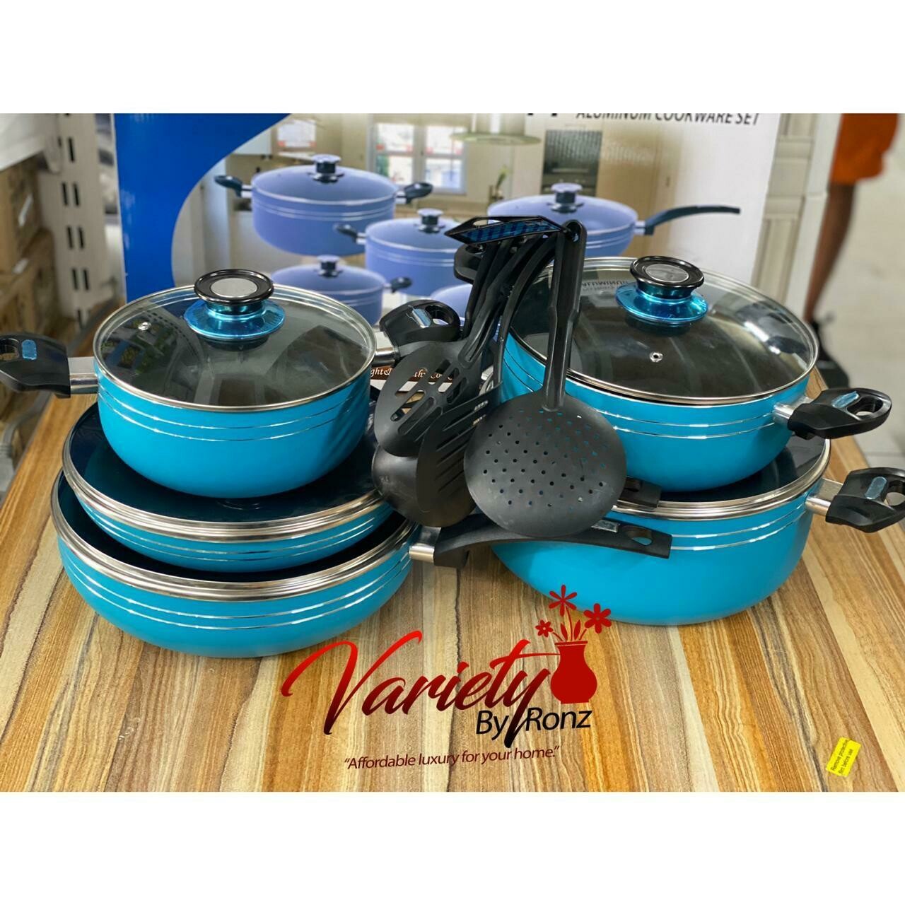 5 Sky Blue Cook Pot Kitchen Set