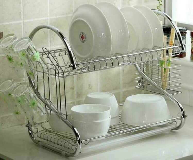 2 Tier Silver Drying plate Stand