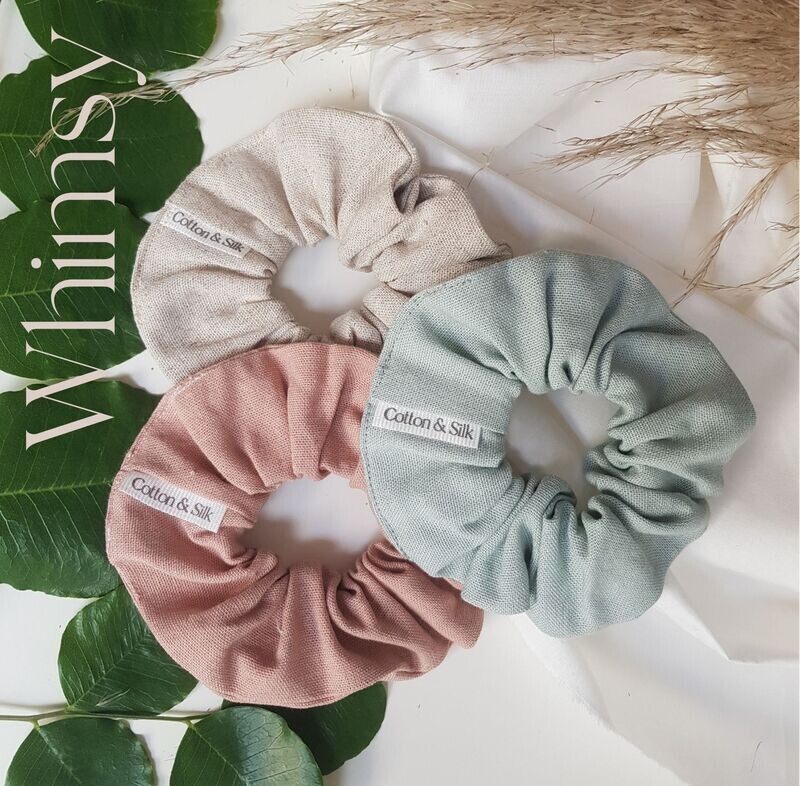 Linen Rayon Scrunchie (Set of 3) - Whimsy