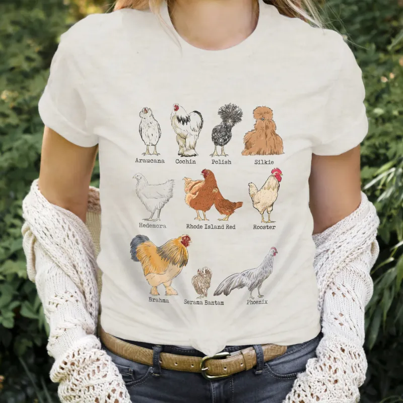 Women&#39;s Chicken Breeds T-shirt