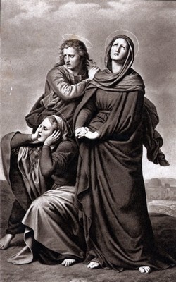 Painting - Mary, Mary Magdalene and John in Golgotha