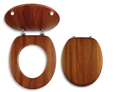 HH - Toilet Seat Cover - Wooden Round 17" - brown and black2002)