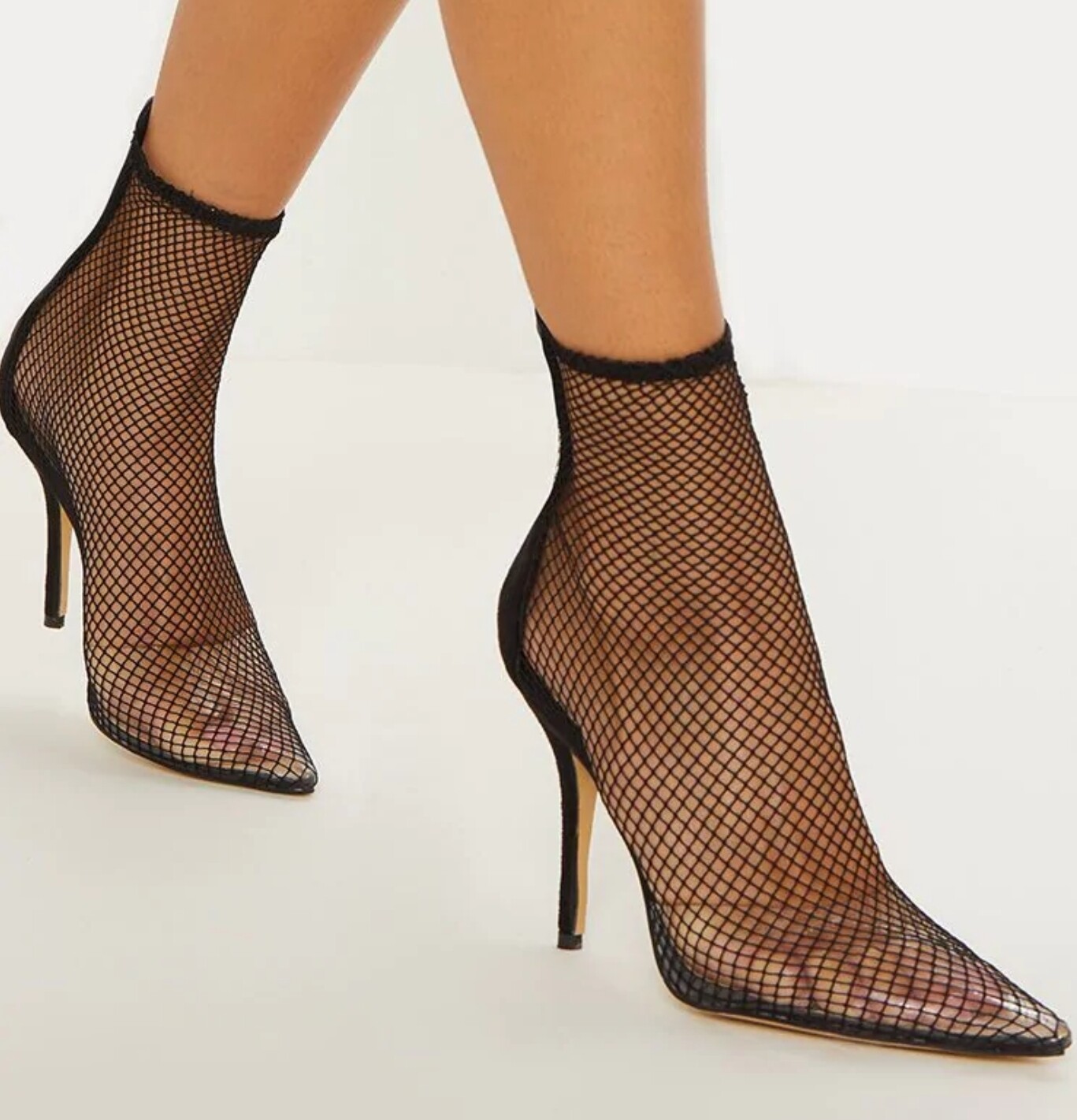 Fishnet Ankle Bootie