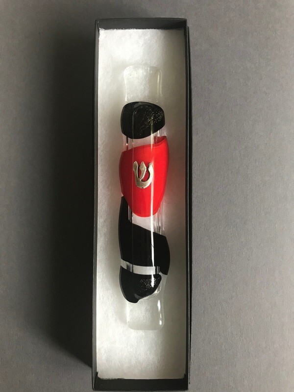Red &amp; Black mezuzah series 4