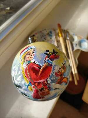 Ёлочный шар с художественной росписью