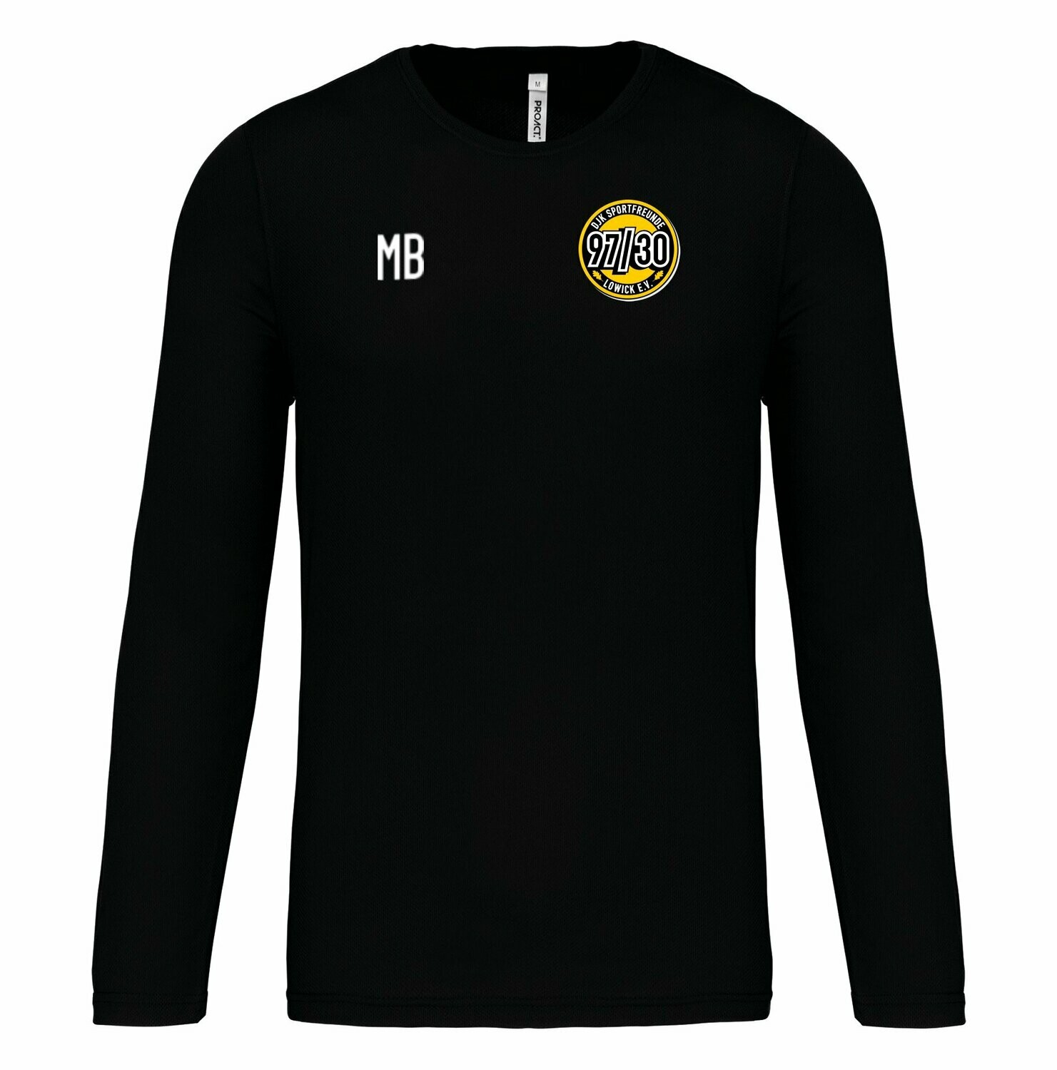 Team Trainingsshirt langarm Schwarz