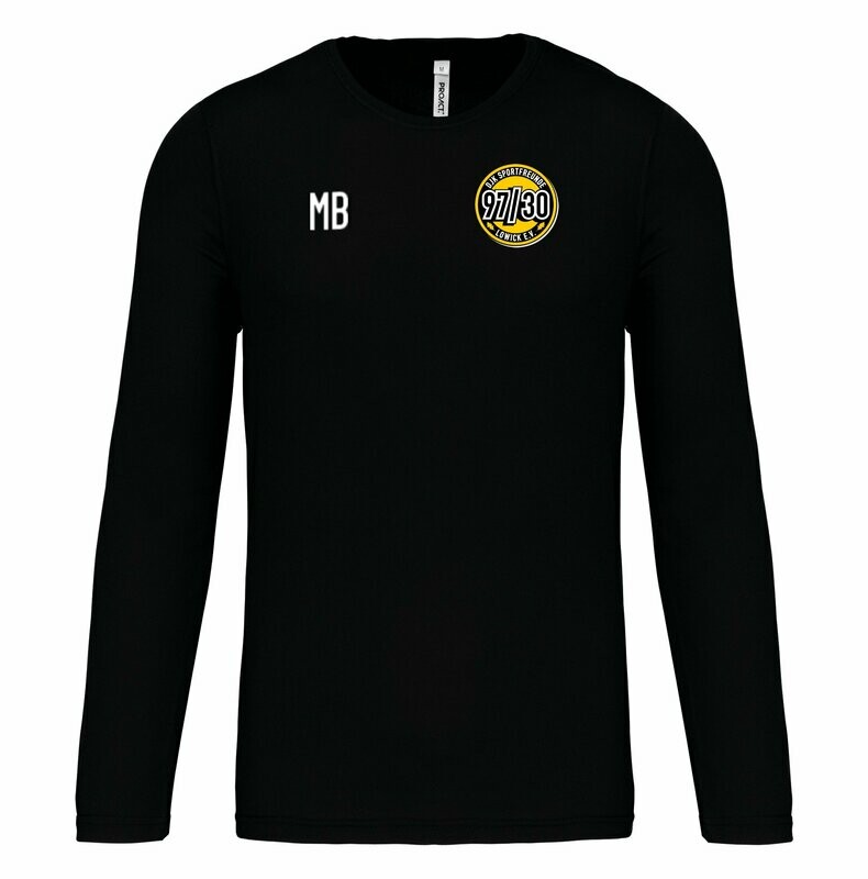 Team Trainingsshirt langarm Schwarz