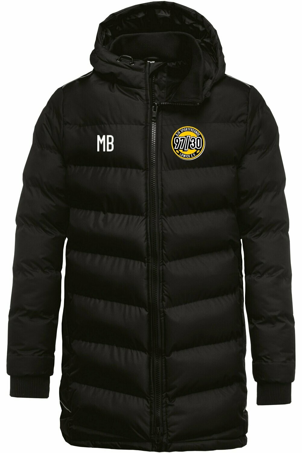 Teamsports-Parka Stadionjacke -Modern- Schwarz