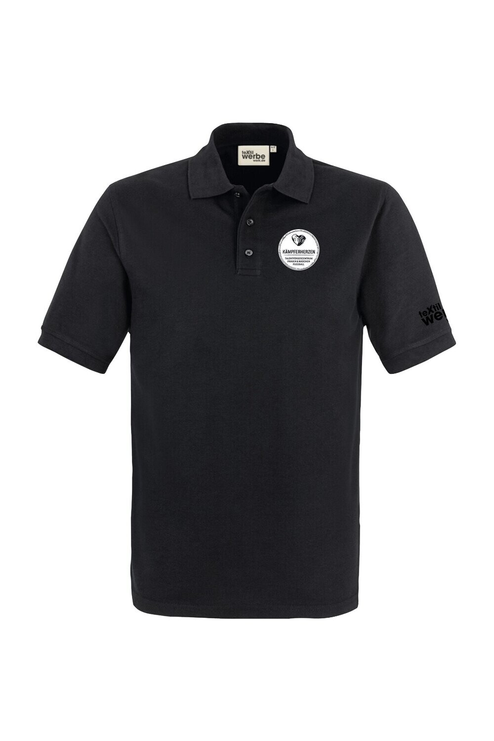 Polo Shirt Schwarz Kämpferherzen