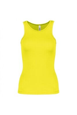 Damen Basic Sport Funktionsshirt ärmellos Fluorescent Yellow