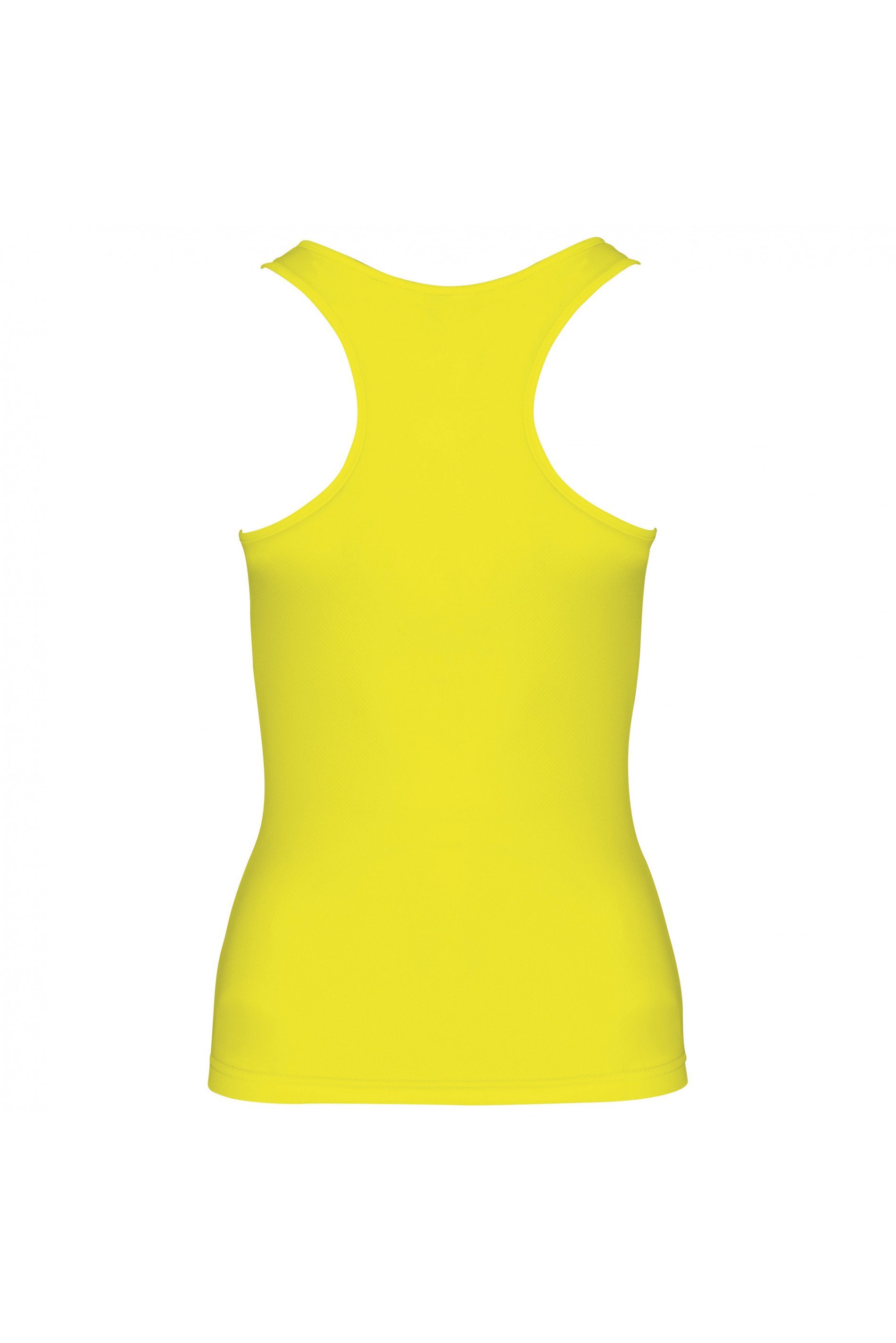 Damen Basic Sport Funktionsshirt ärmellos Fluorescent Yellow