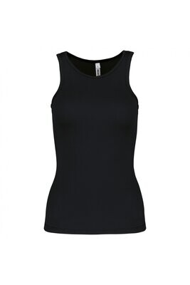 Damen Fitness Basic Sport Funktionsshirt ärmellos  Black