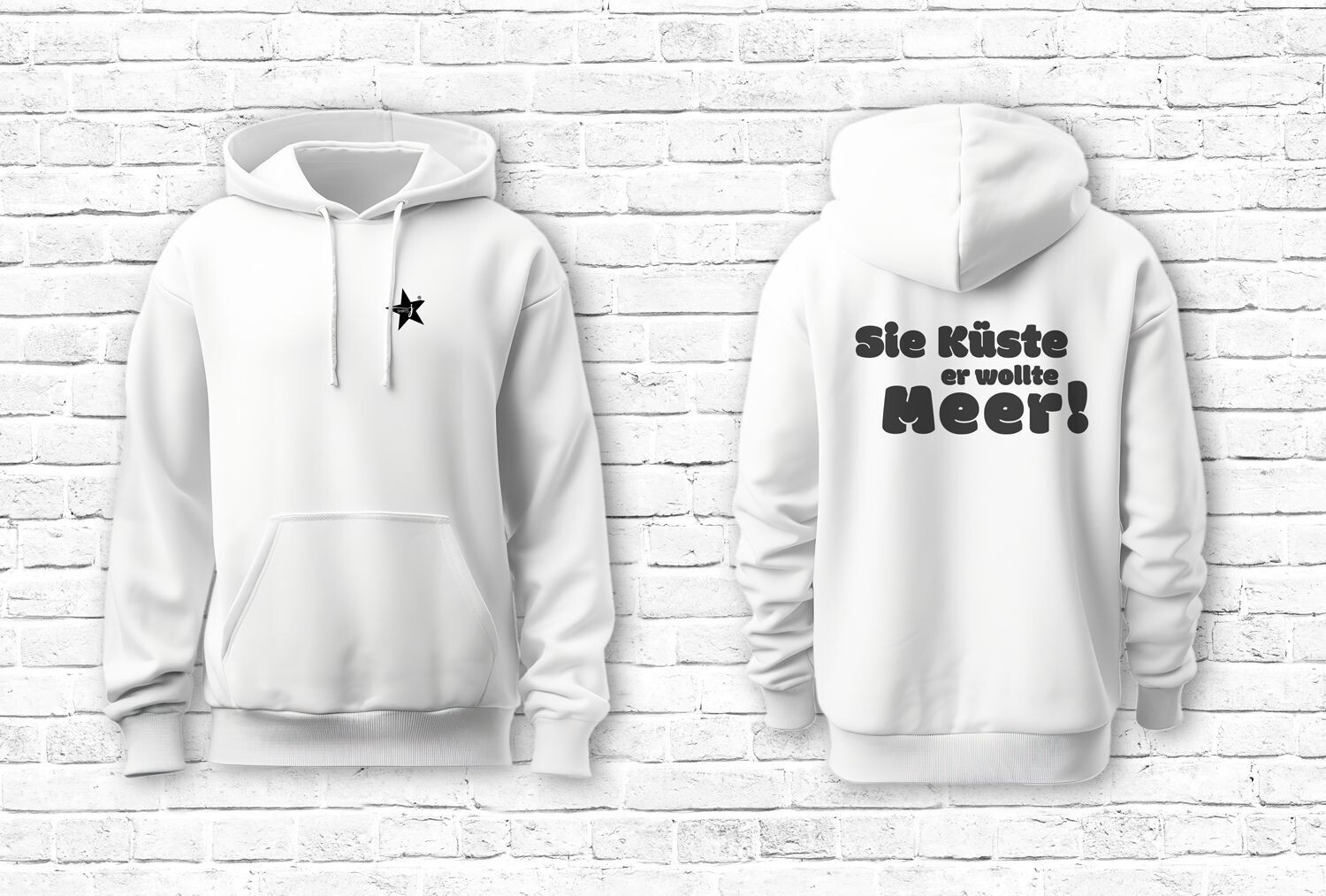 "Küste" Hoodie white Damen