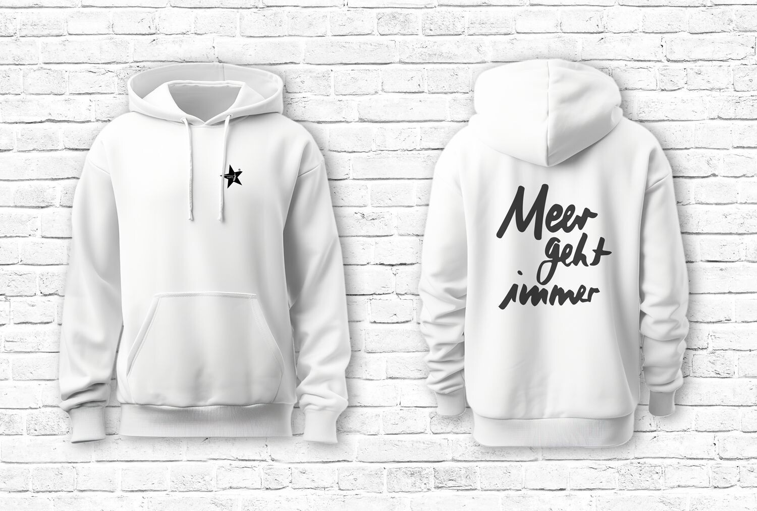 "Meer geht immer" Hoodie white Damen
