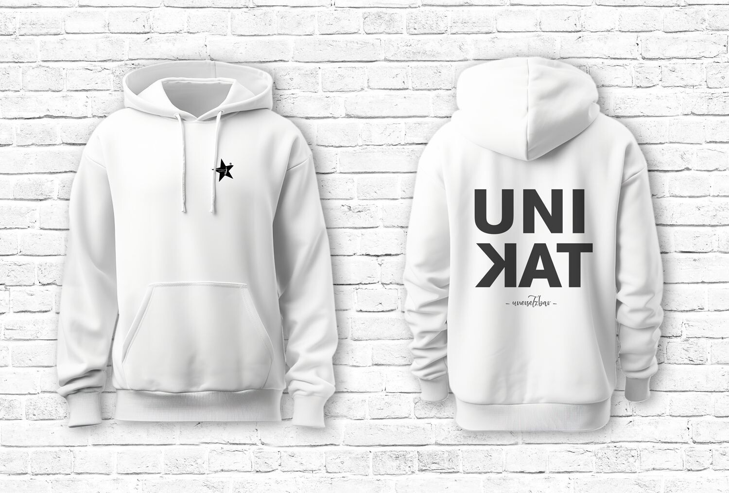 "UNIKAT" Hoodie white Damen