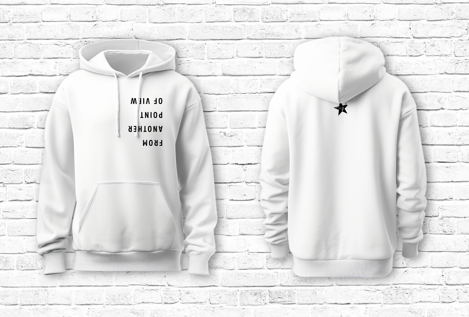 "Point of View" Hoodie white Damen