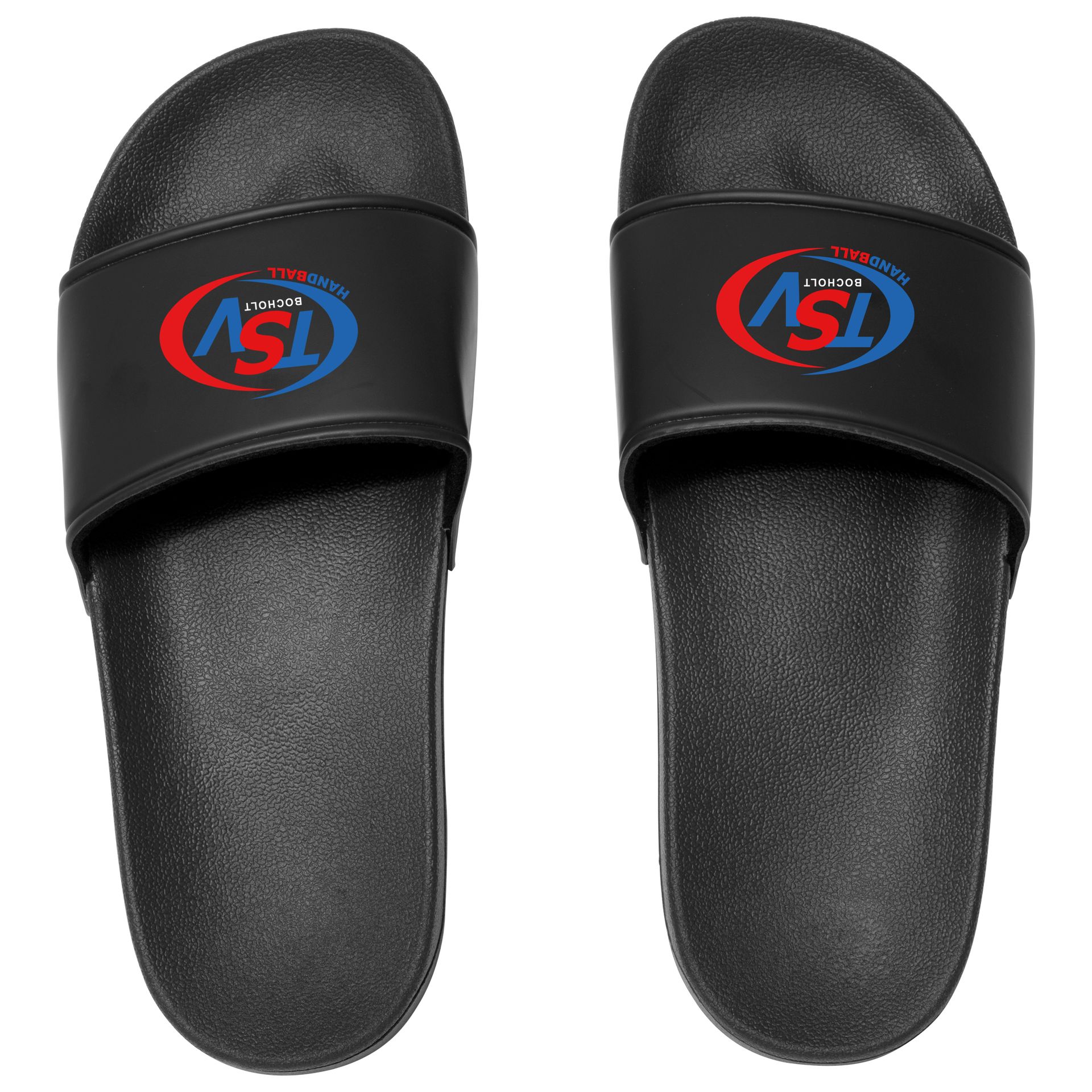 TSV Badeschlappen - black mit Logo und Initialen