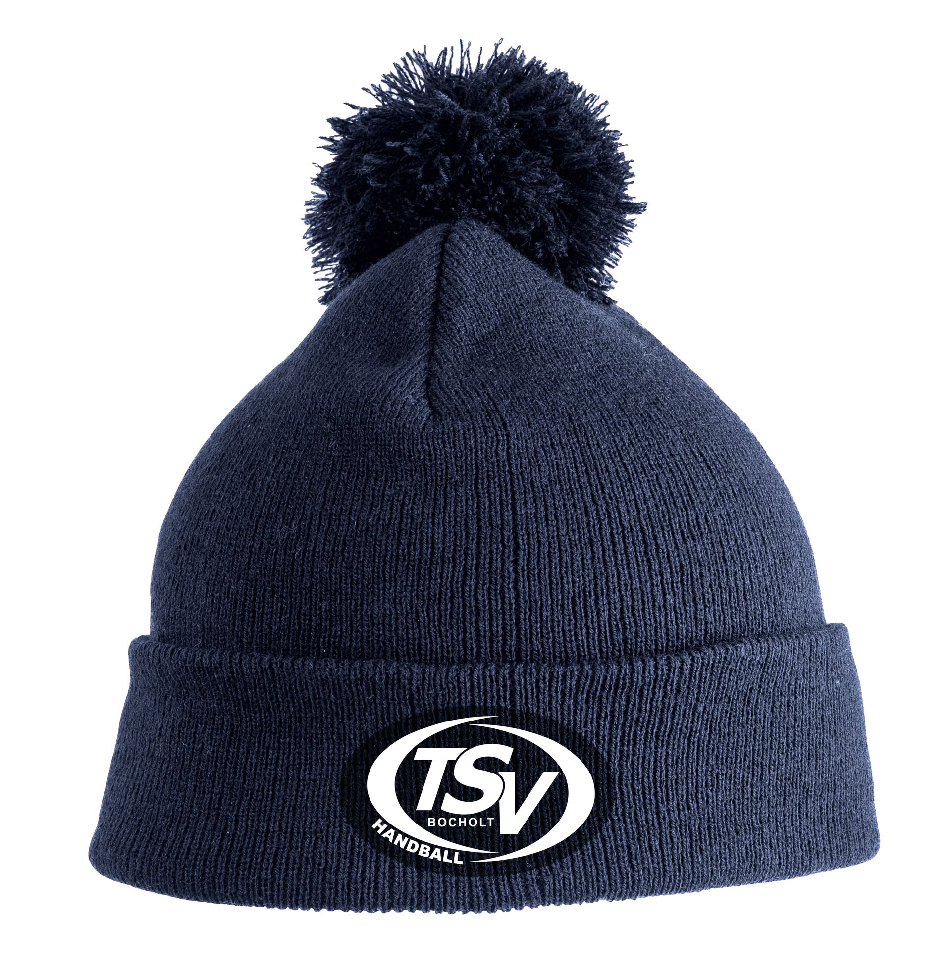 TSV Strick Beanie   - navy mit gesticktem Logo