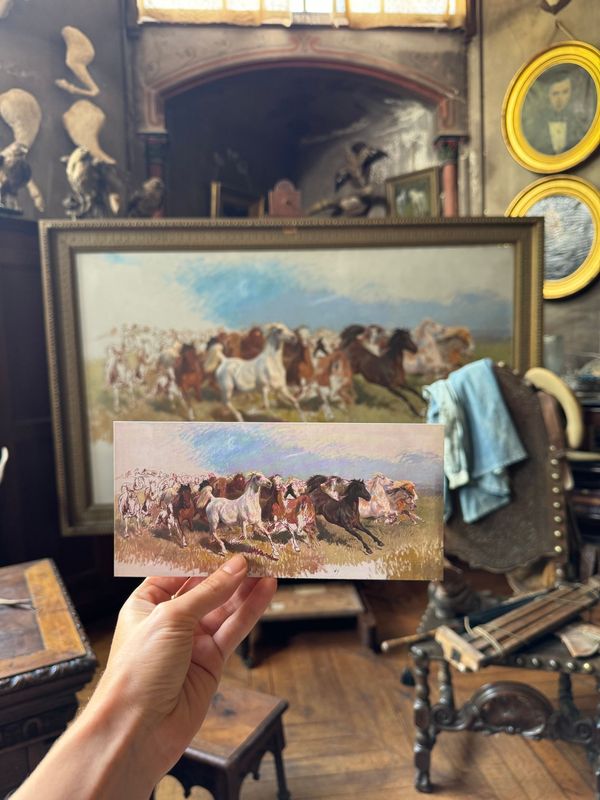 CARTE POSTALE (Grande) - ROSA BONHEUR - Les chevaux sauvages fuyant l'incendie, toile inachevée