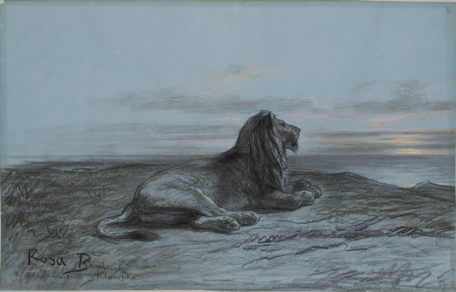 FAC-SIMILÉ - Lion contemplatif -  Encadré