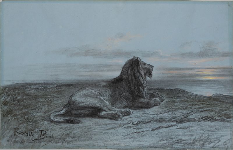 FAC-SIMILÉ - Lion contemplatif -  Encadré